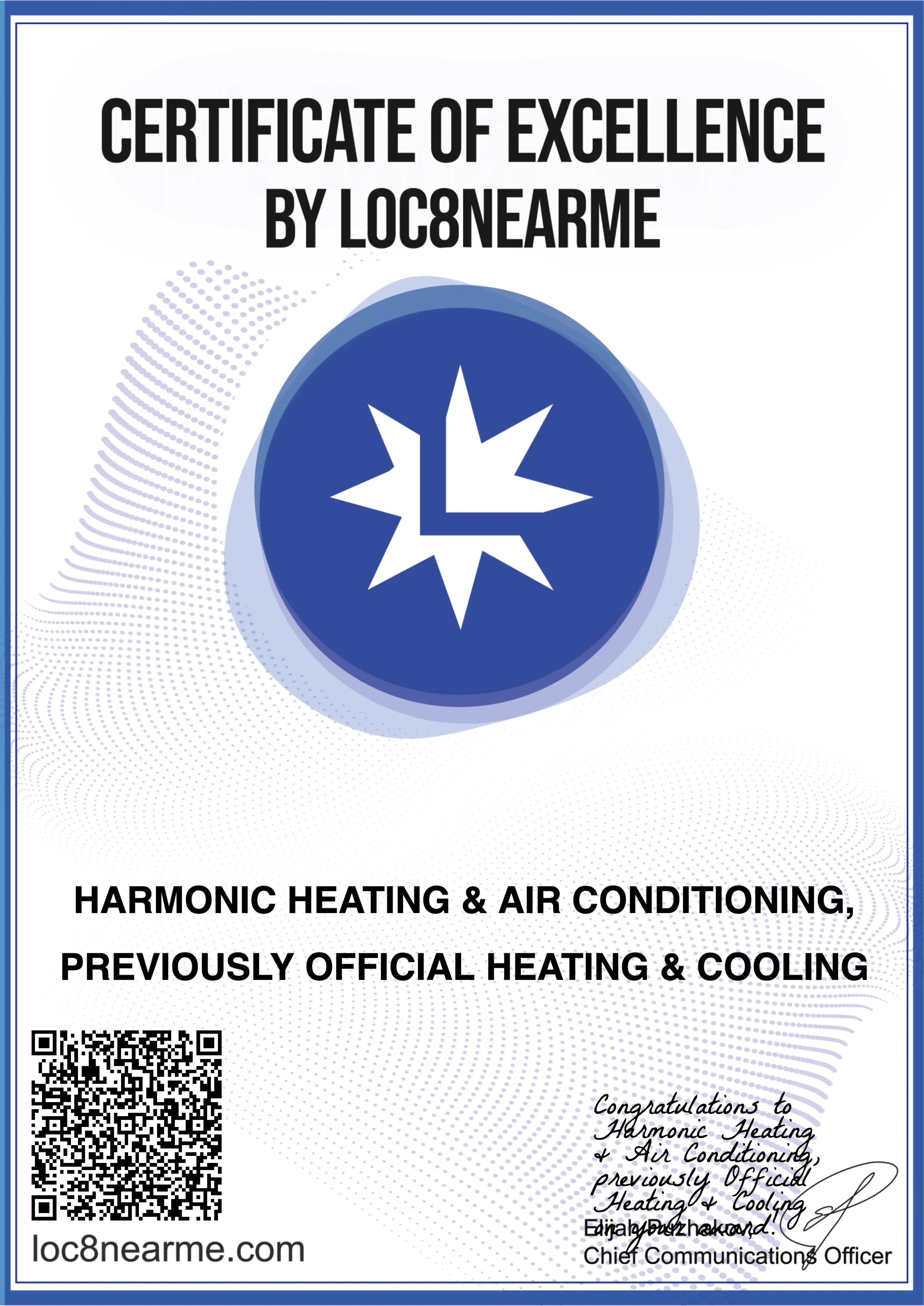 Call Harmonic HVAC for your services.